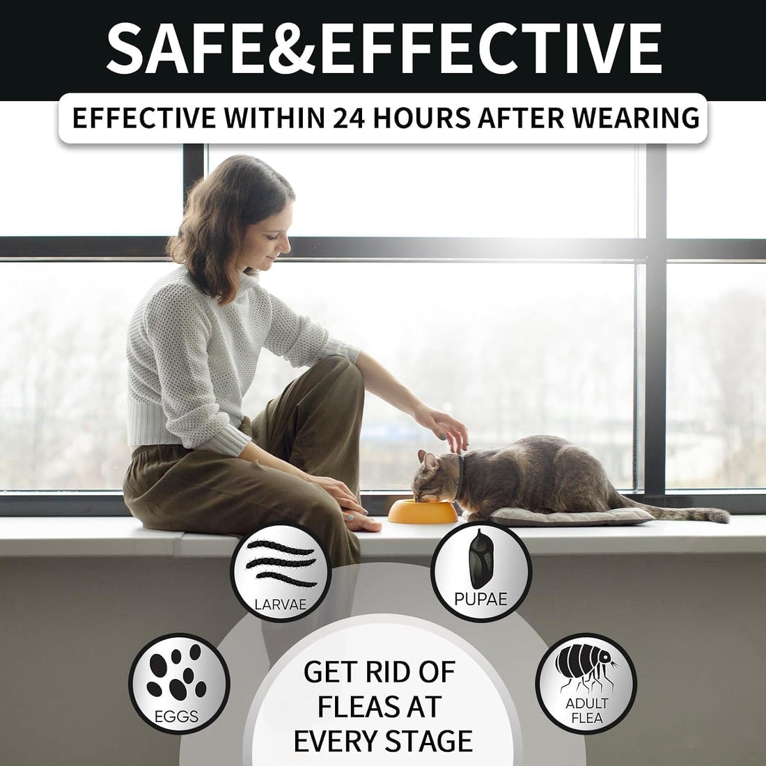 VICSOM Flea Collar for Cats, Flea and Tick Prevention for Cats, 4 Pack