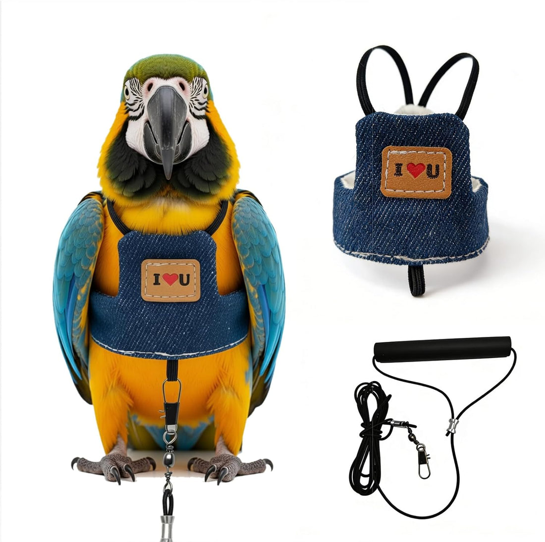 Bird Flight Harness Vest, Adjustable Training Design Anti-Bite