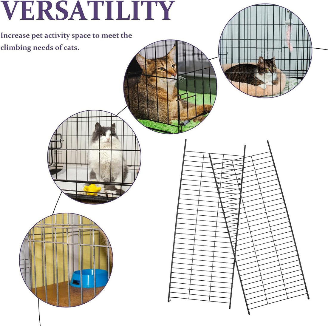 2PCS Replacement Ladder Accessories for Indoor Cat Cages