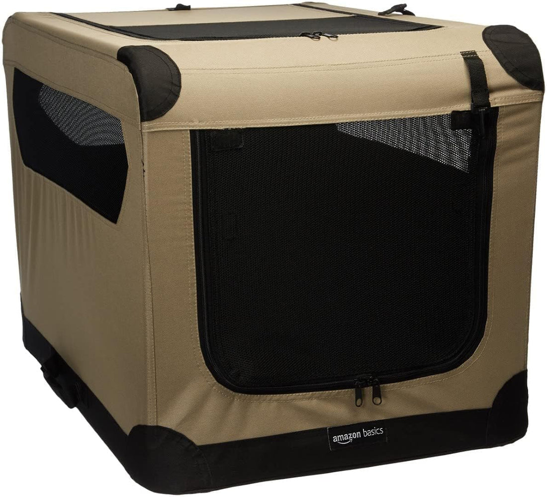Portable Folding Soft Dog Crate, Double Door