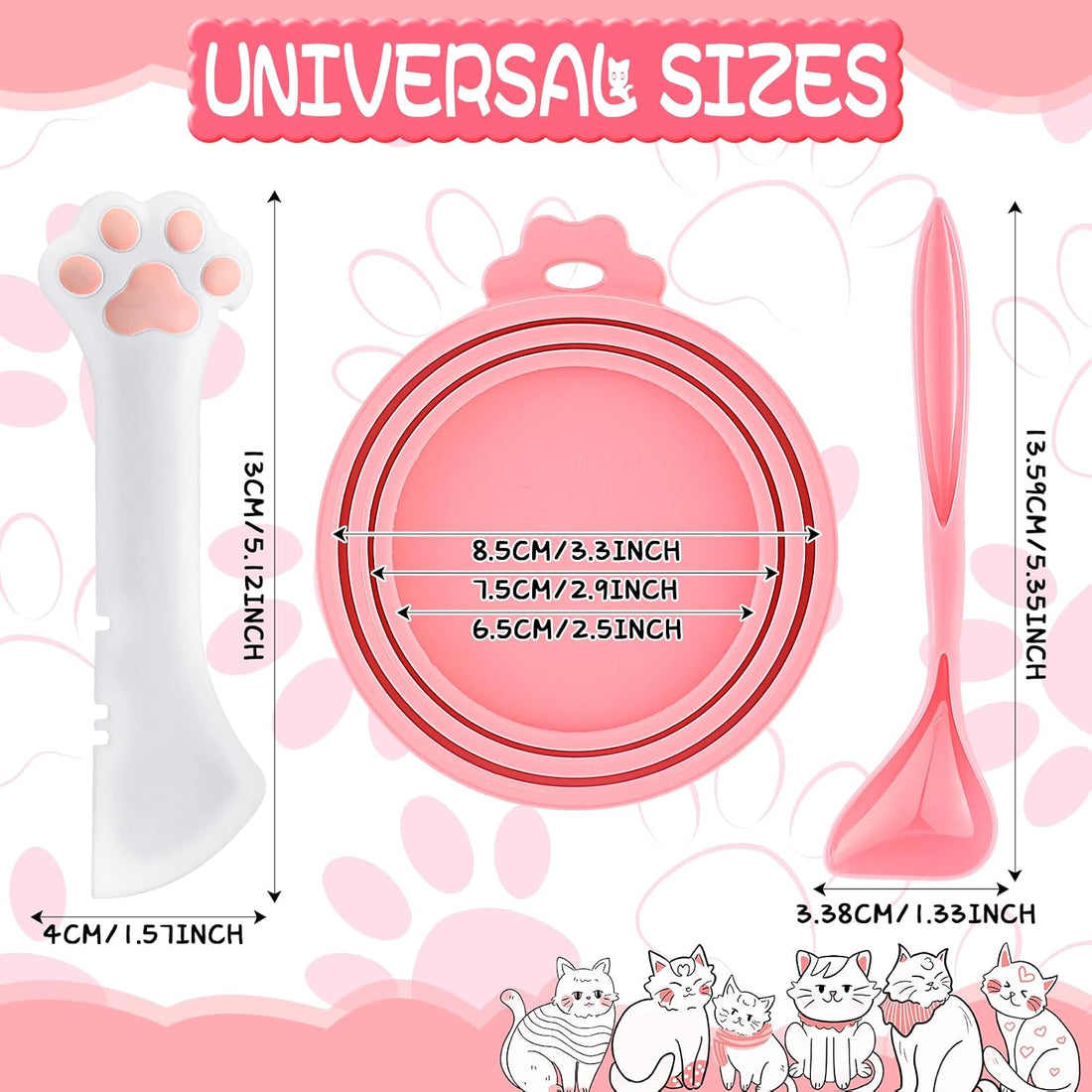 Uiifan 8 Pcs Cat Food Can Covers Lids Set