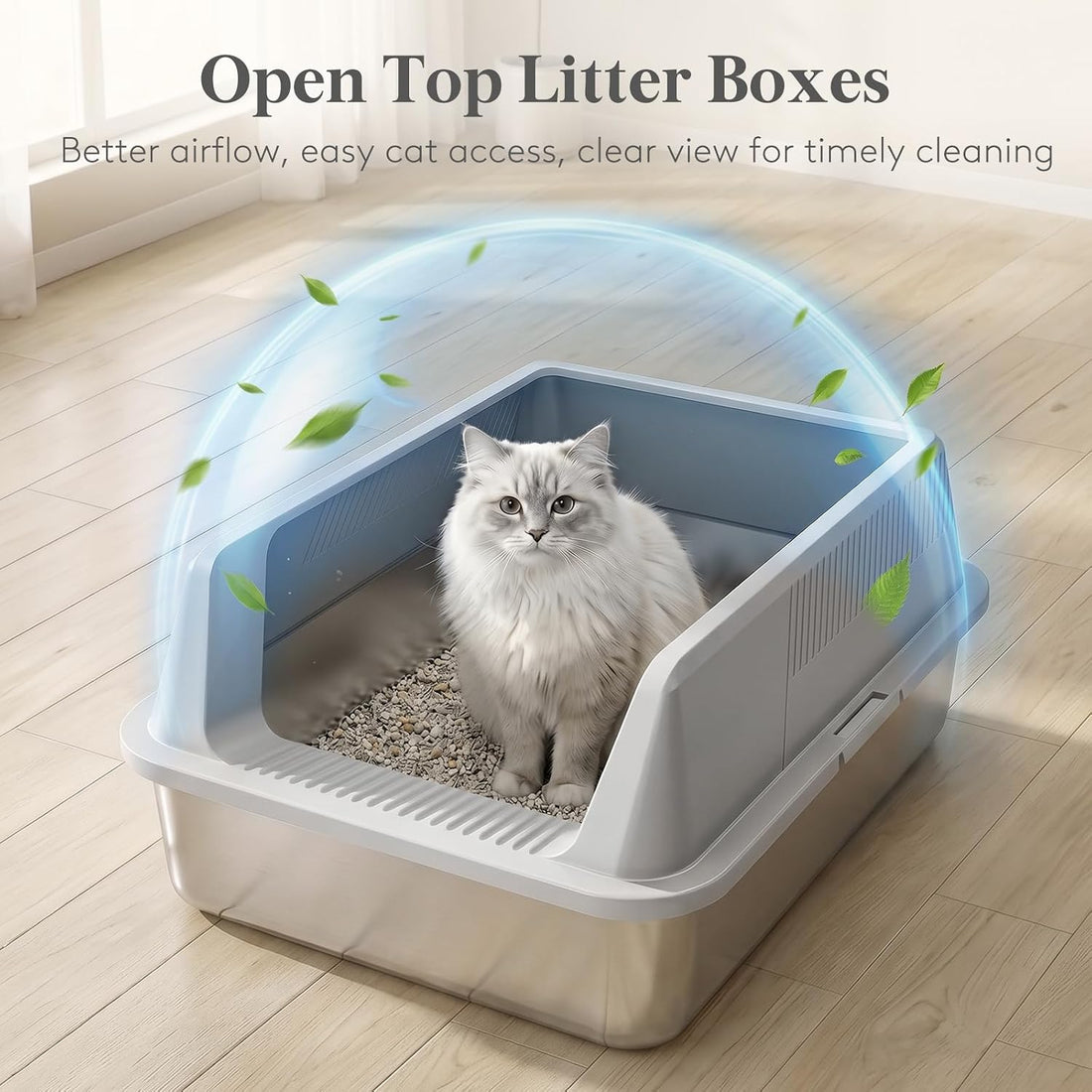 Lifewit Stainless Steel Litter Box for Kitty