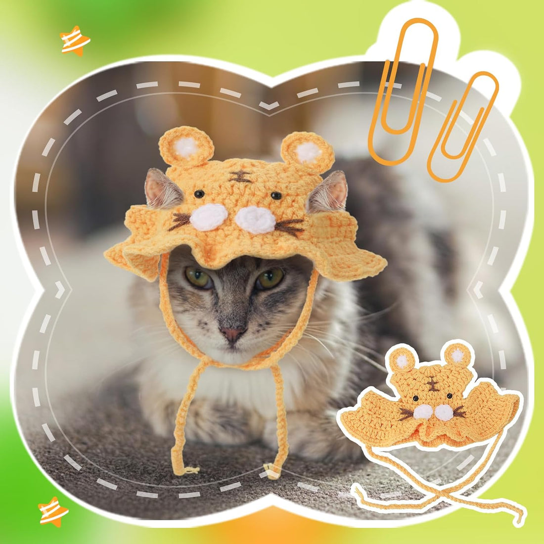 Guiqulai 5 Pack Cute Knitted Cat Hats Dog Hats