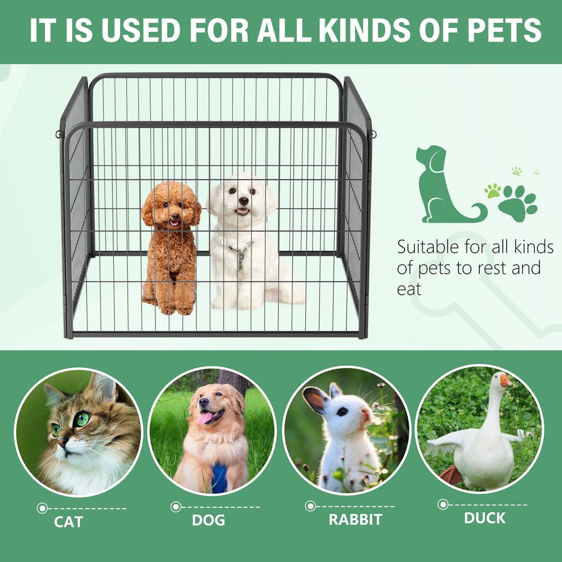 FDW Dog Playpen Kennel - 4 Panels, 24 Inch Height