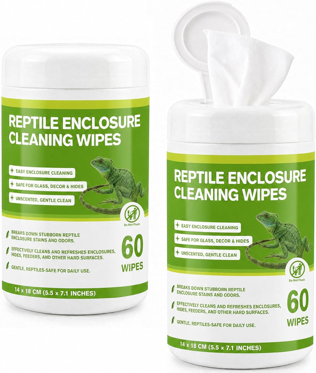 Reptile Enclosure Cleaning Wipes, Unscented Terrarium & Tank Cleaner