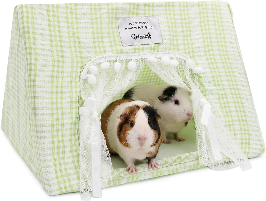 Jenvd Guinea Pig Hideout Large with Curtain