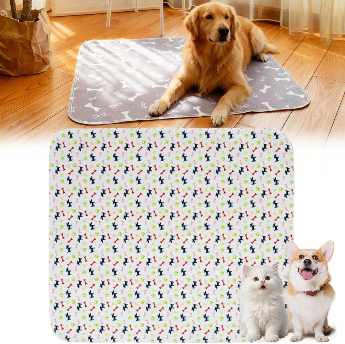Washable Puppy Pee Pads with Pheromones, Reusable Pee Pads for Dogs