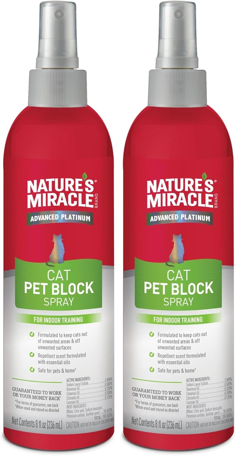 Nature's Miracle Cat Pet Block Repellent Spray, for Indoor Training