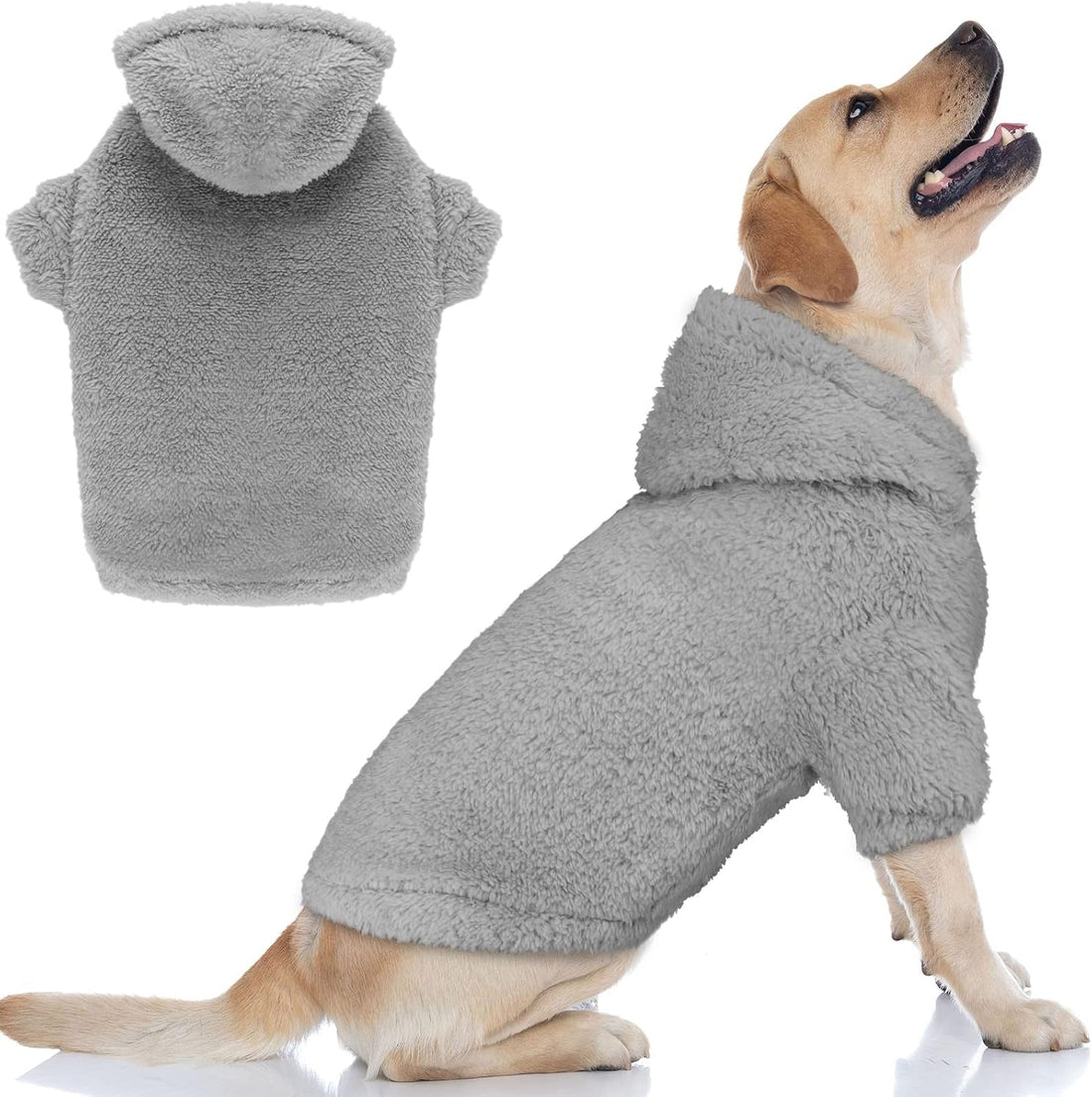 Fuzzy Dog Sweaters for Large Dogs Pet Hoodie Clothes Warm Soft Pet
