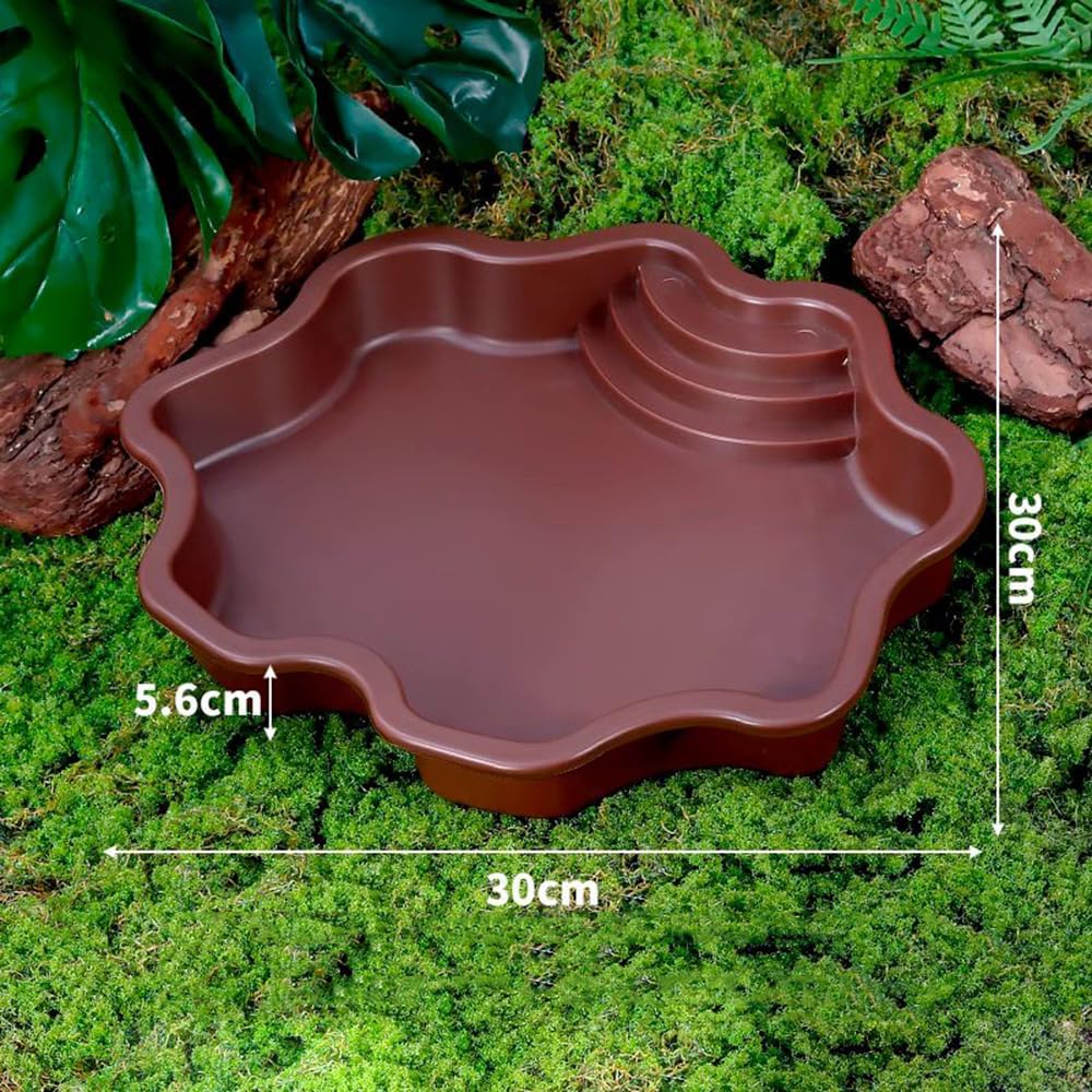 Turtle Bathing Pool, Reptile Feeding Dish Water Pot,Turtle Bathing Pot
