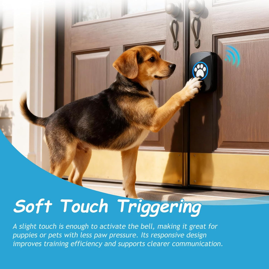 Edge Touch Dog Bell – Blk Wireless Dog Door Bell (1 Bell & 1 Chime)