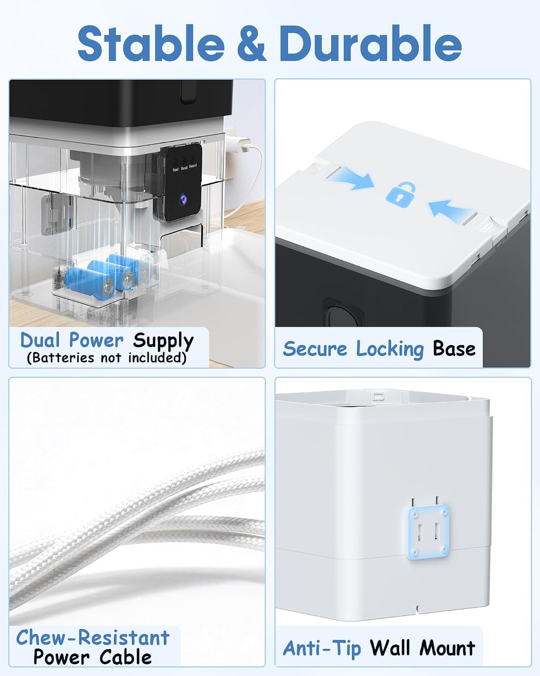 12L Large Dog Automatic Feeder with HD 1080P Camera