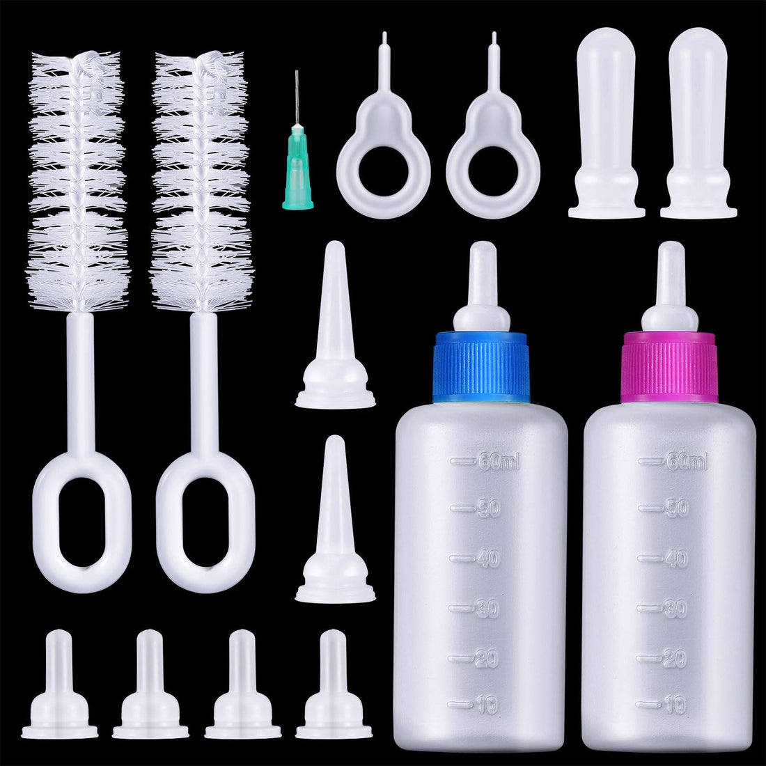 Tondiamo 17 Pcs Kitten Bottle Feeding Kit Puppy Bottles for Nursing