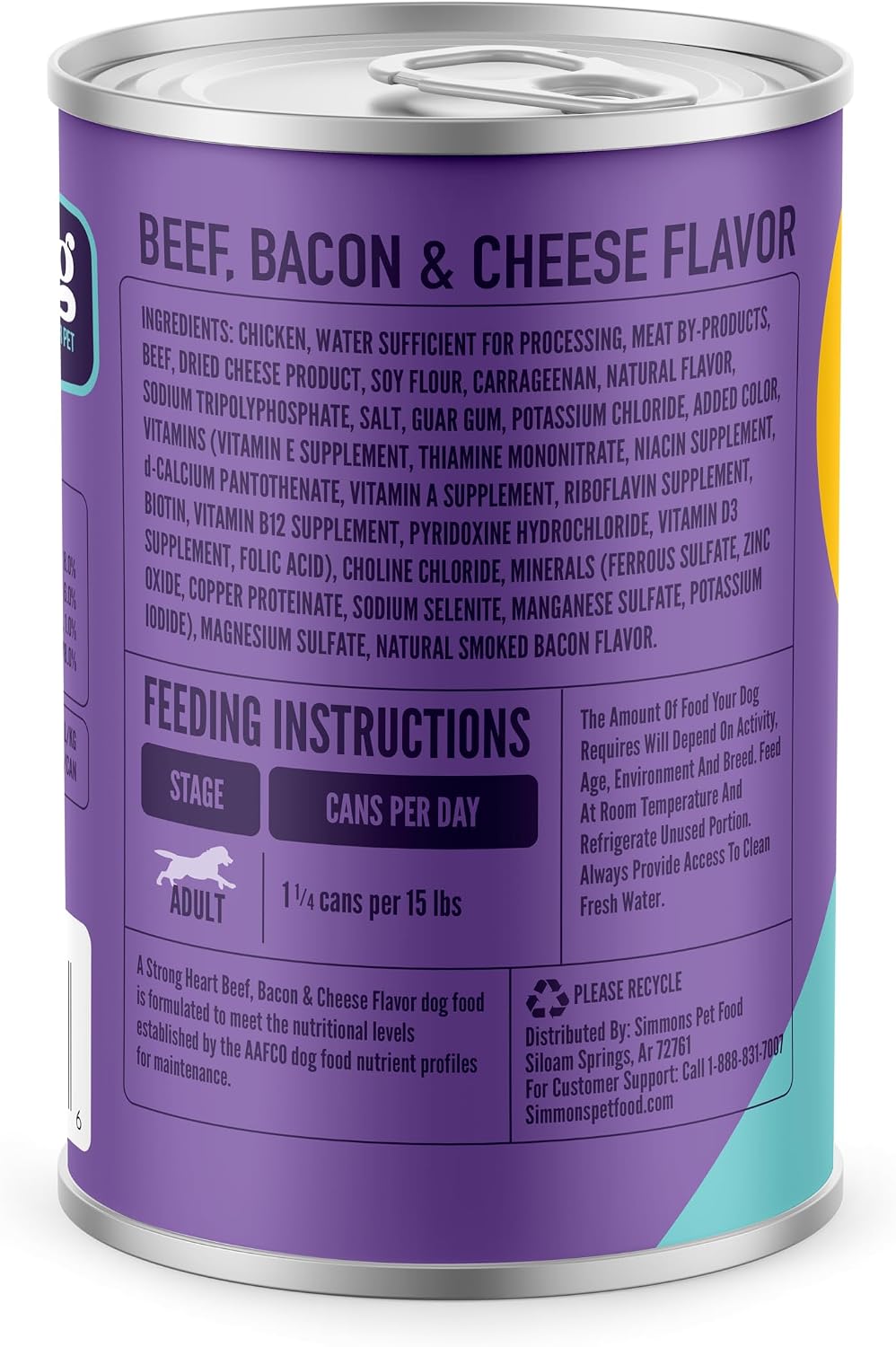 A Strong Heart Wet Dog Food, Beef, Bacon & Cheese Flavor