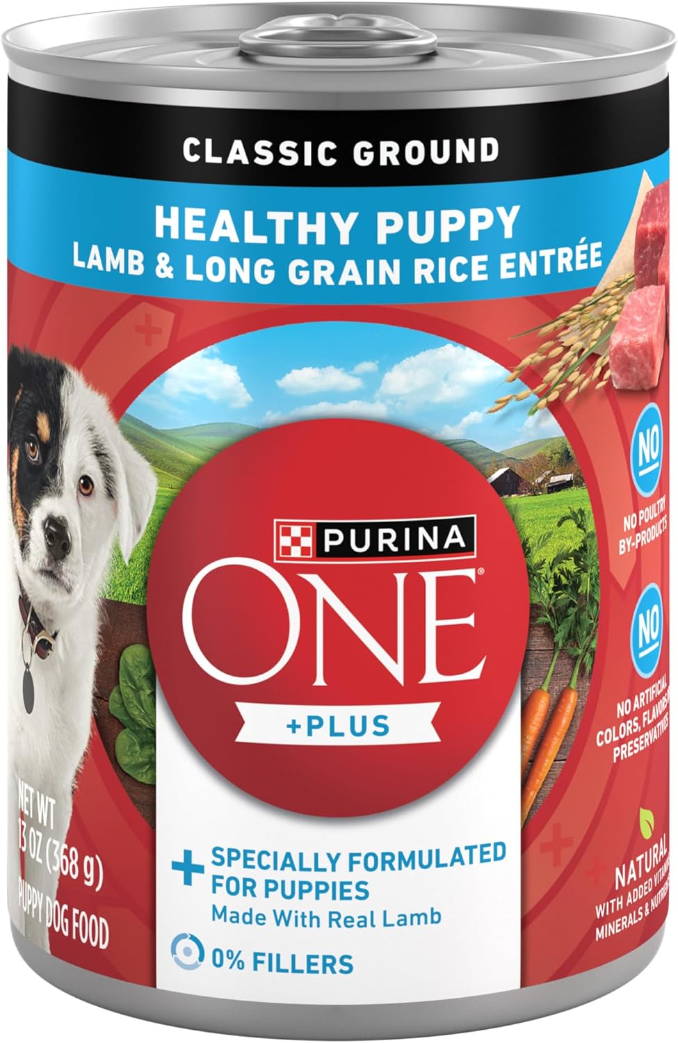 Purina ONE Plus Wet Puppy Food, Classic Ground, (12) 13 oz Cans