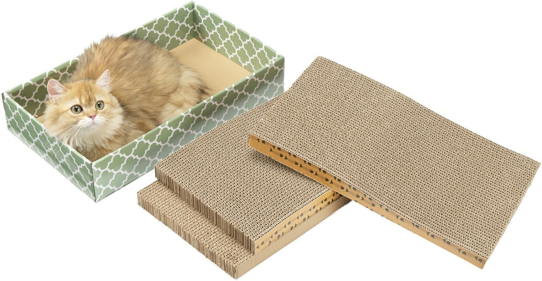 Cat Scratcher Cardboard Scratching Pads Scratch with Catnip 2PCS