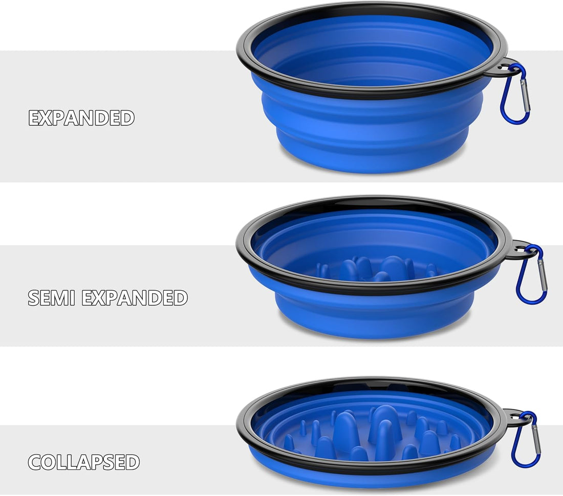 Dog Bowl Pet Collapsible Bowls Slow Feeder Dog Bowls