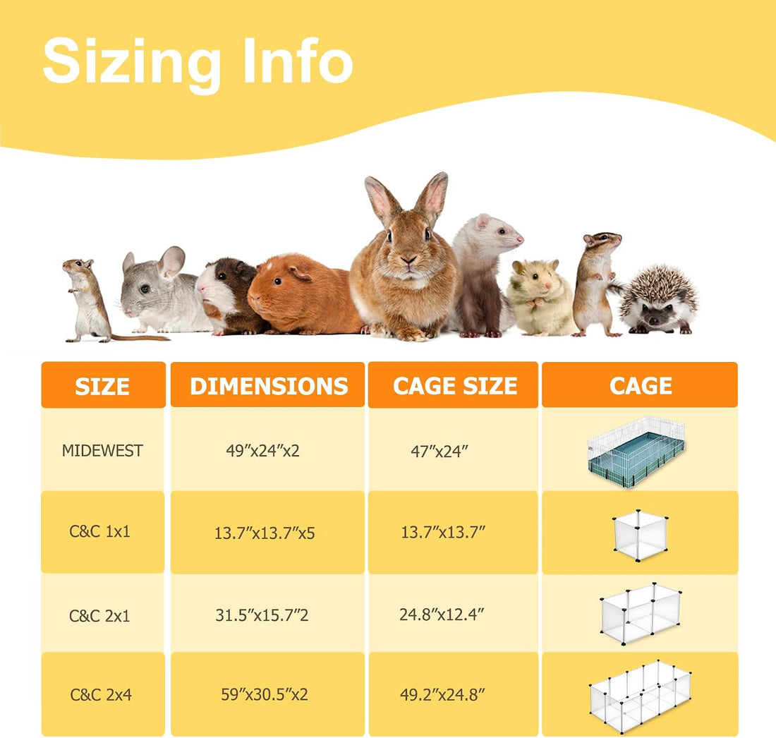 Guinea Pig Cage Liner, 49"x24" Bedding for Midwest Cage 2 Pack