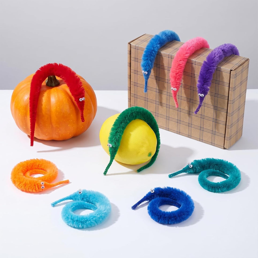 12PCS Worm on a String, Fuzzy Worms