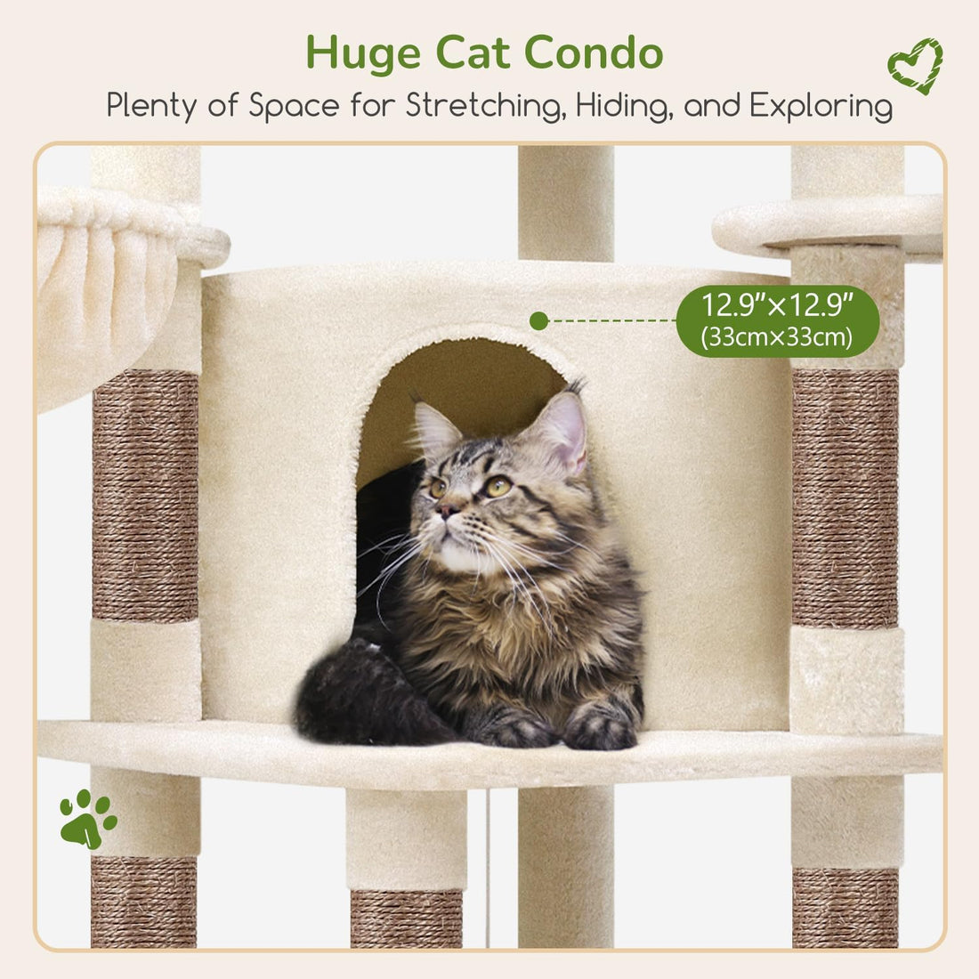 Globlazer Corner Cat Tree, 51in Curved Series Modern Cat Tower