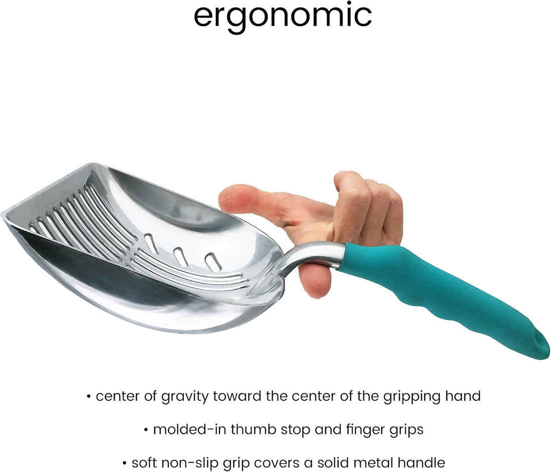 DuraScoop® Premium Multicat Cat Litter Scoop | Solid Metal