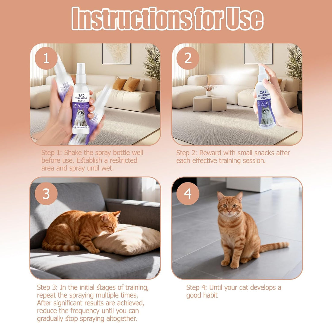 Bitter Apple Spray for Cats, Cat Deterrent Spray for Scratching