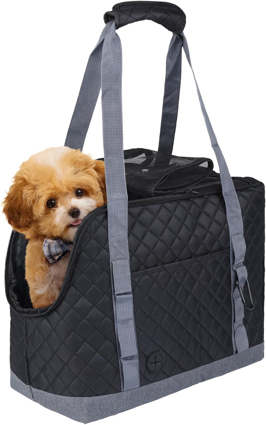 Dog Purse Carrier for Small Dogs, Soft Sided Pet Carrier with Pockets