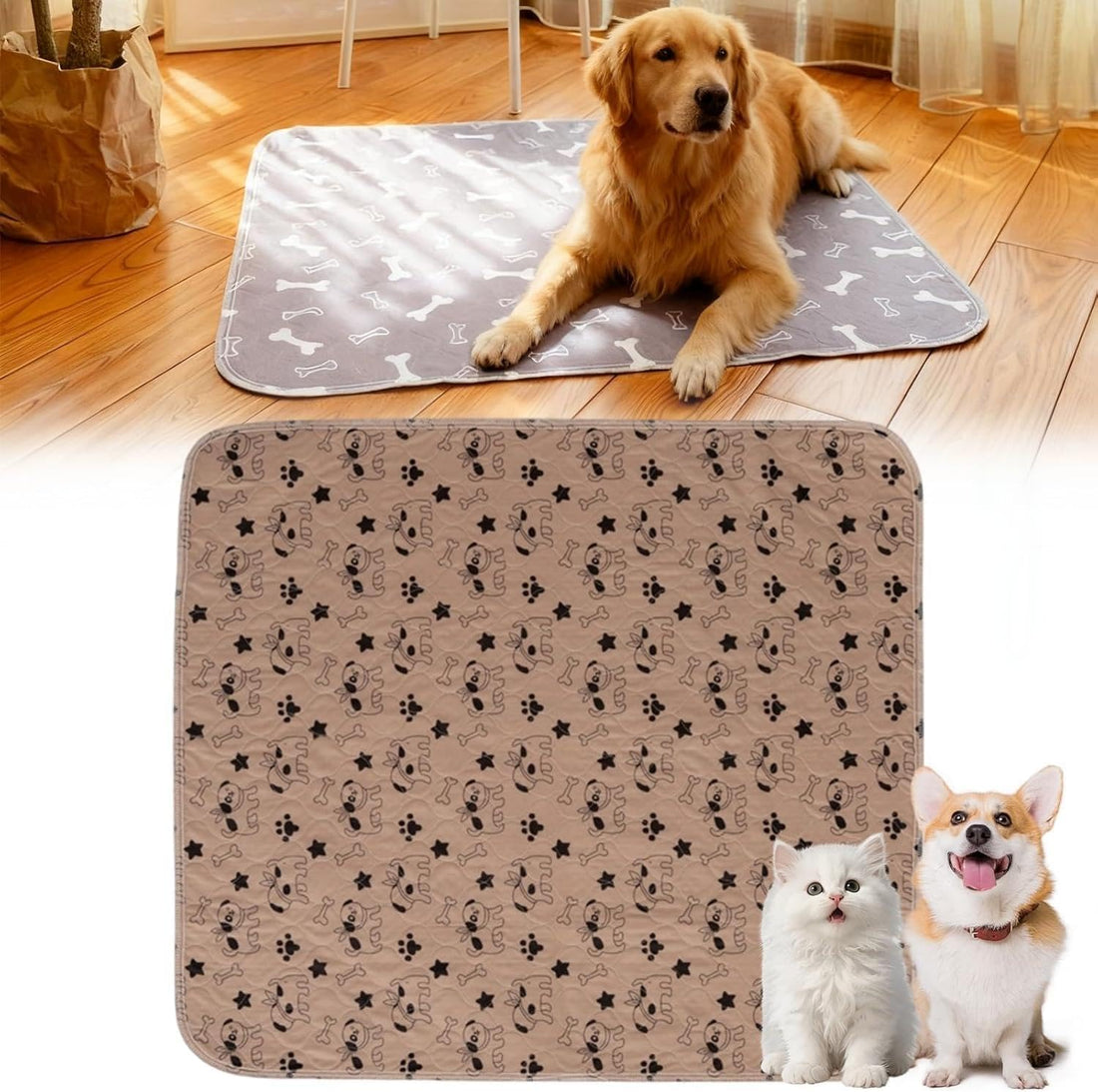 Washable Puppy Pee Pads with Pheromones, Reusable Pee Pads for Dogs