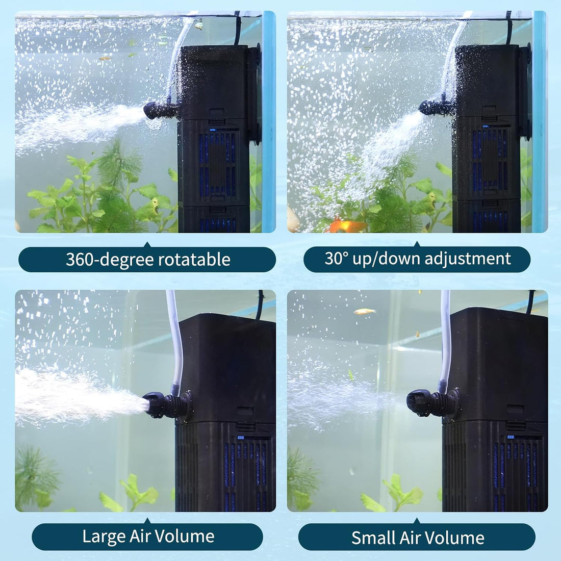 TARARIUM Aquarium Filter for Fish Tank, 4-in-1, Medium fit 20-75gal