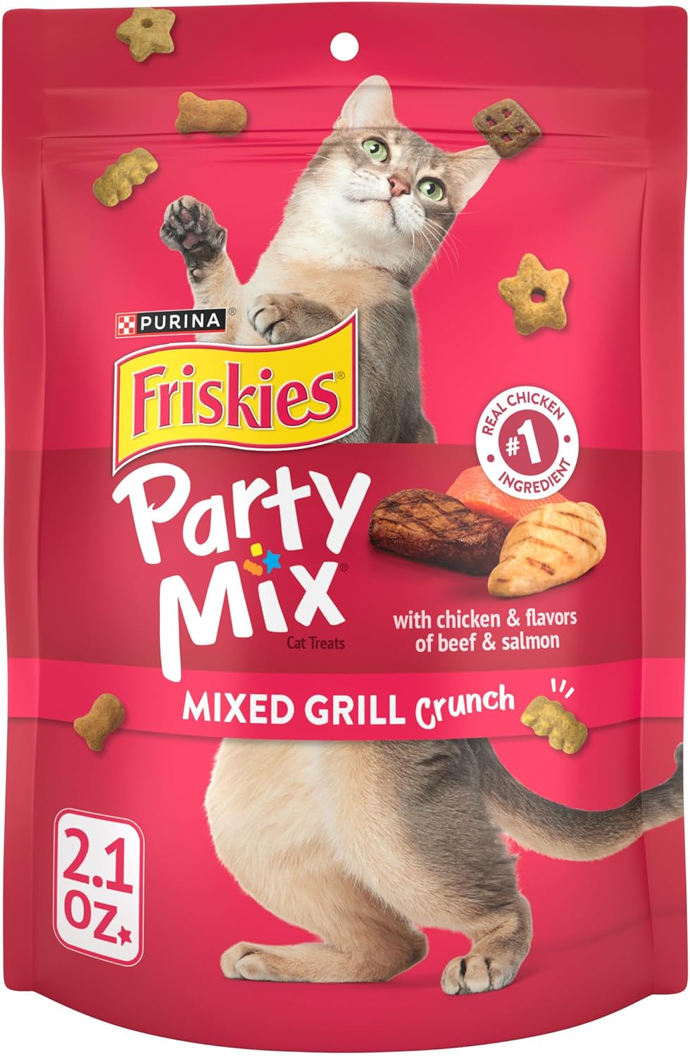 Friskies Party Mix Cat Treats Chicken Mixed Grill Crunch