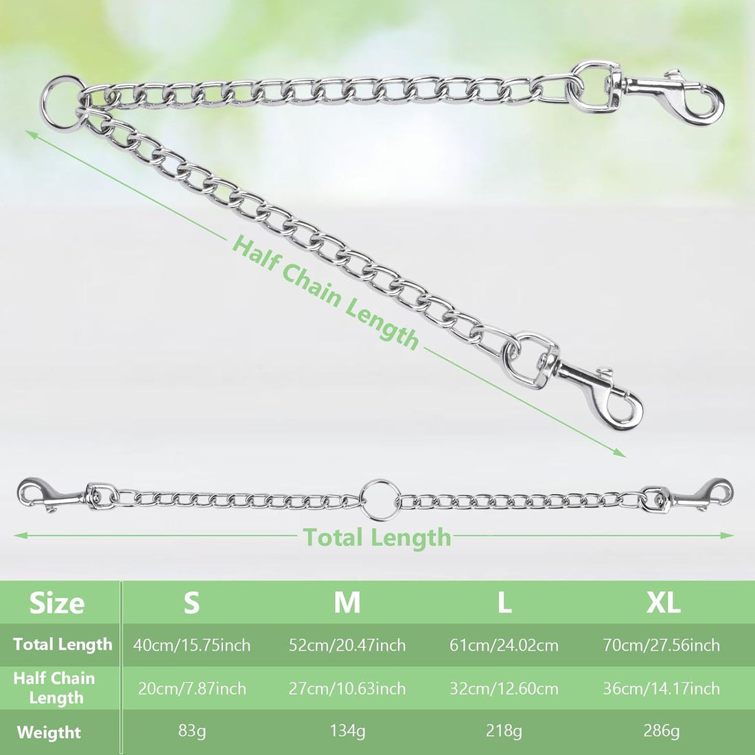 Hypeety Double-Head Dog Leash Chain Heavy Duty Twin Lead for 2 Dogs