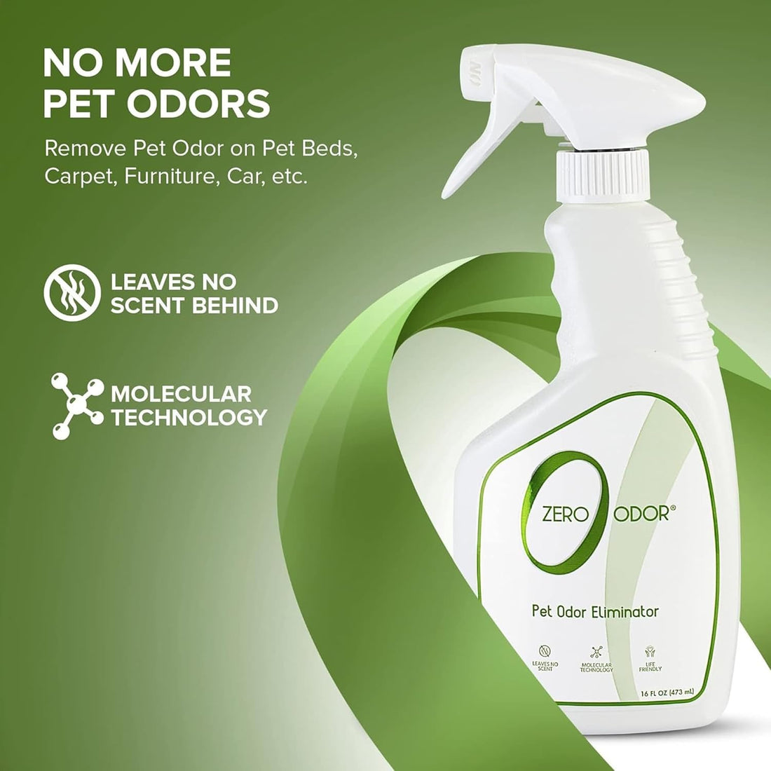 Zero Odor Pet Odor Eliminator, Air and Surface Odor Remover for Carpet