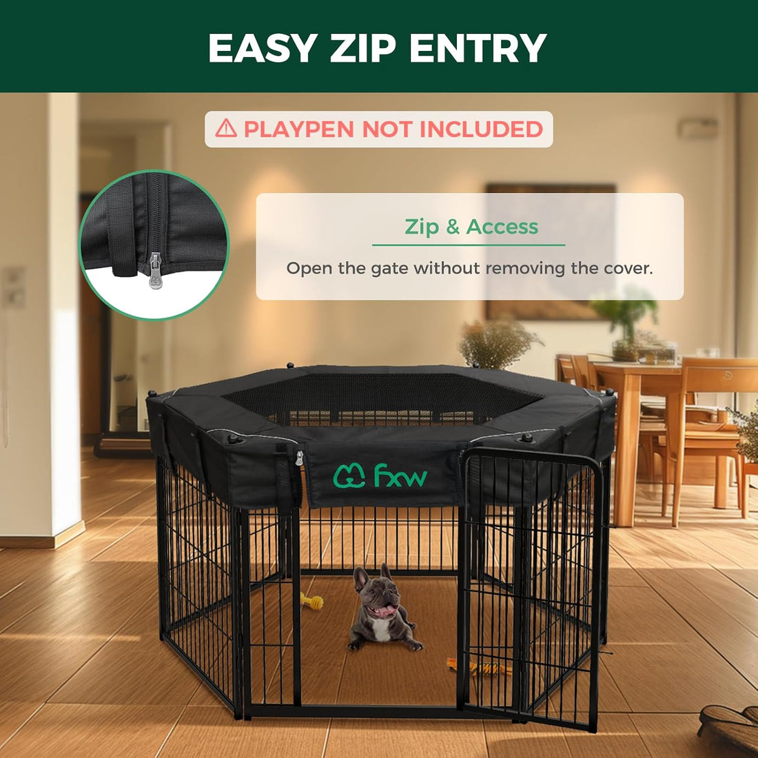 FXW Mesh Top Cover for 32"/40"/45" H 6-Panel Dog Playpen
