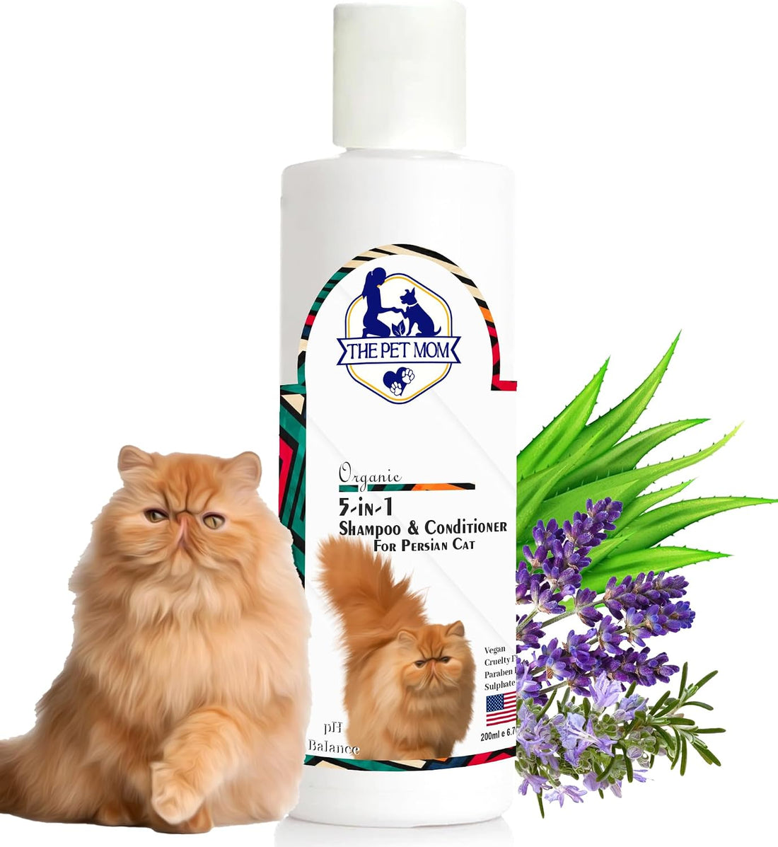 Organic 5 in 1 Shampoo & Conditioner for Persian Cat Help in Deep