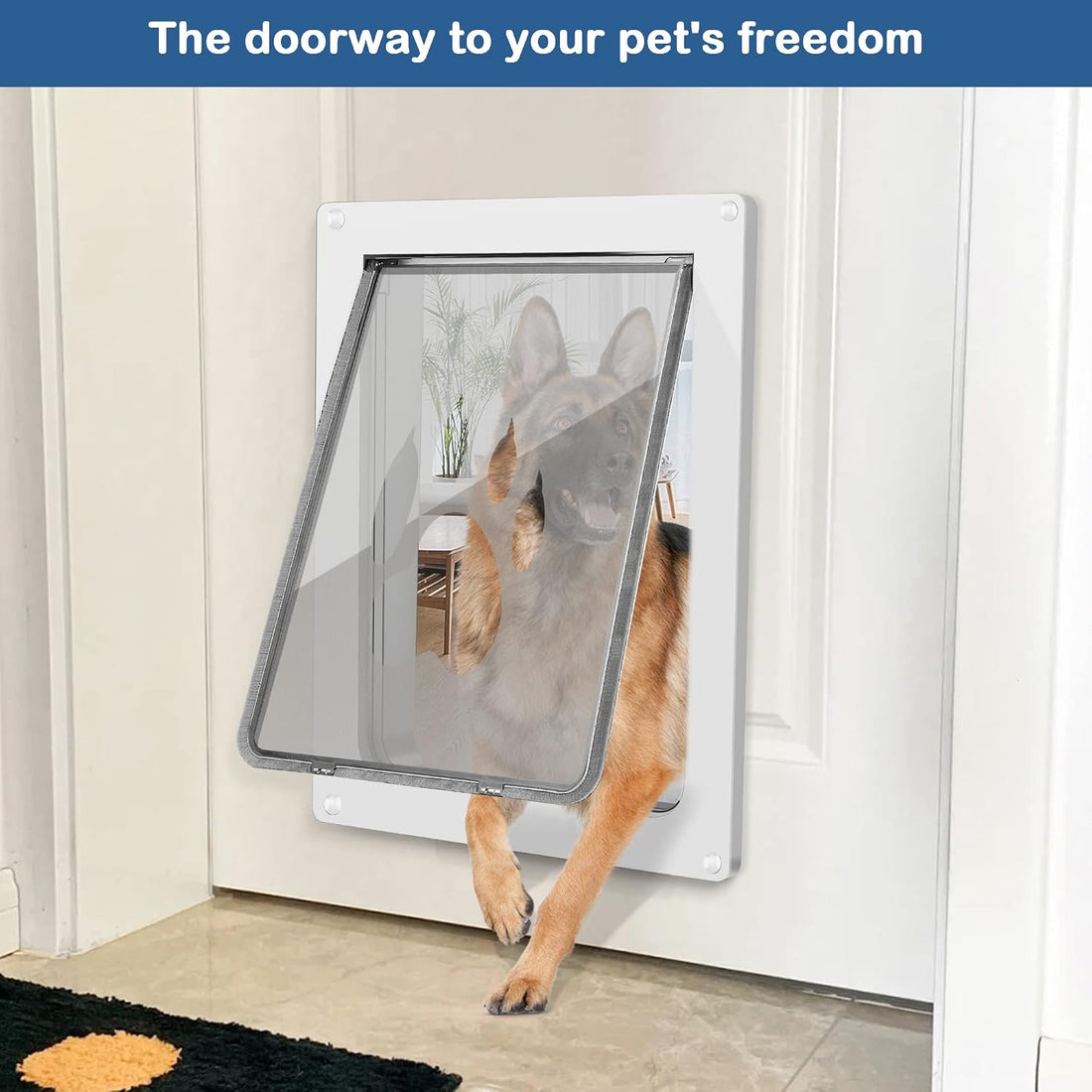 CEESC Large Dog Door, Snap-in Closing Panel, Up to 80 lbs, Durable