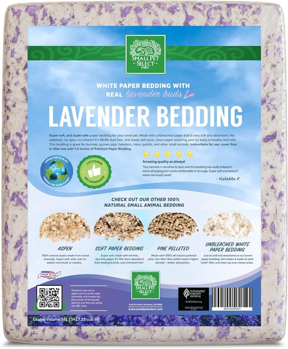 Small Pet Select Rose Paper Bedding, Odor Control, 56 L