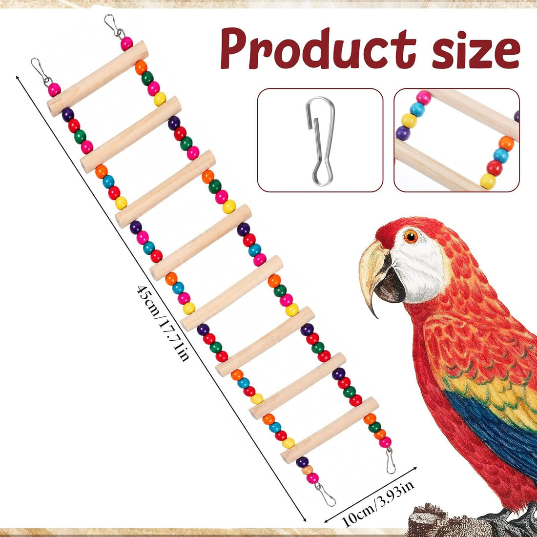 Bird Cage Ladder 17.7 x 3.93 in Climbing & Swing Toys Parakeets Cage