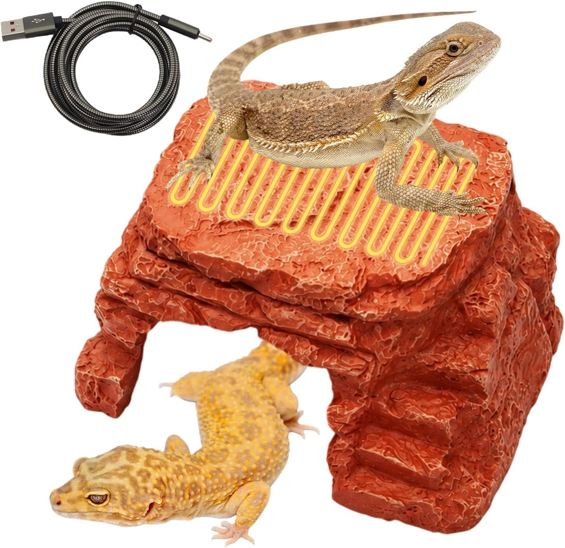 Heated Reptile Hide Cave USB 5V/2A Thermostat Heating Rock