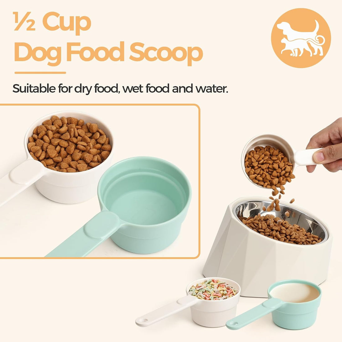ComSaf Dog Food Scoop 1/2 Cup