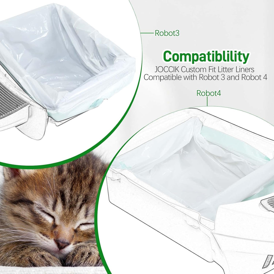 Drawstring Litter Box Liners Compatible with Robot