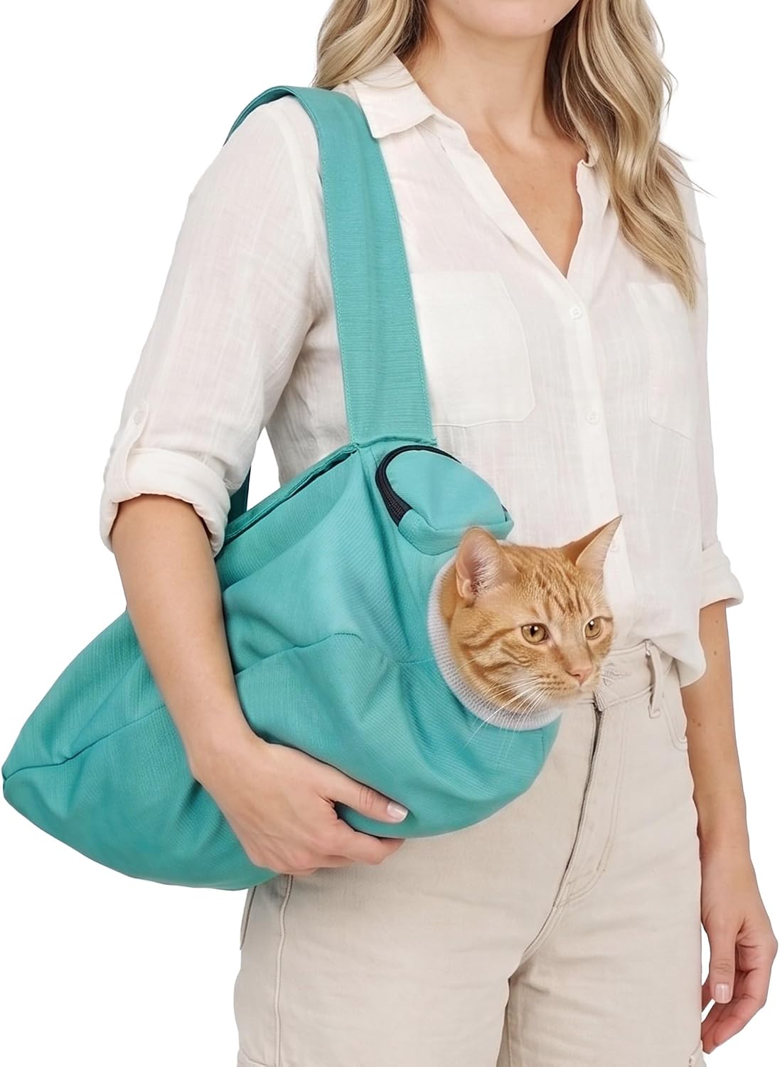 Cat Carrier Pouch, Soft Cat Grooming Restraint Bag for Vet Visits