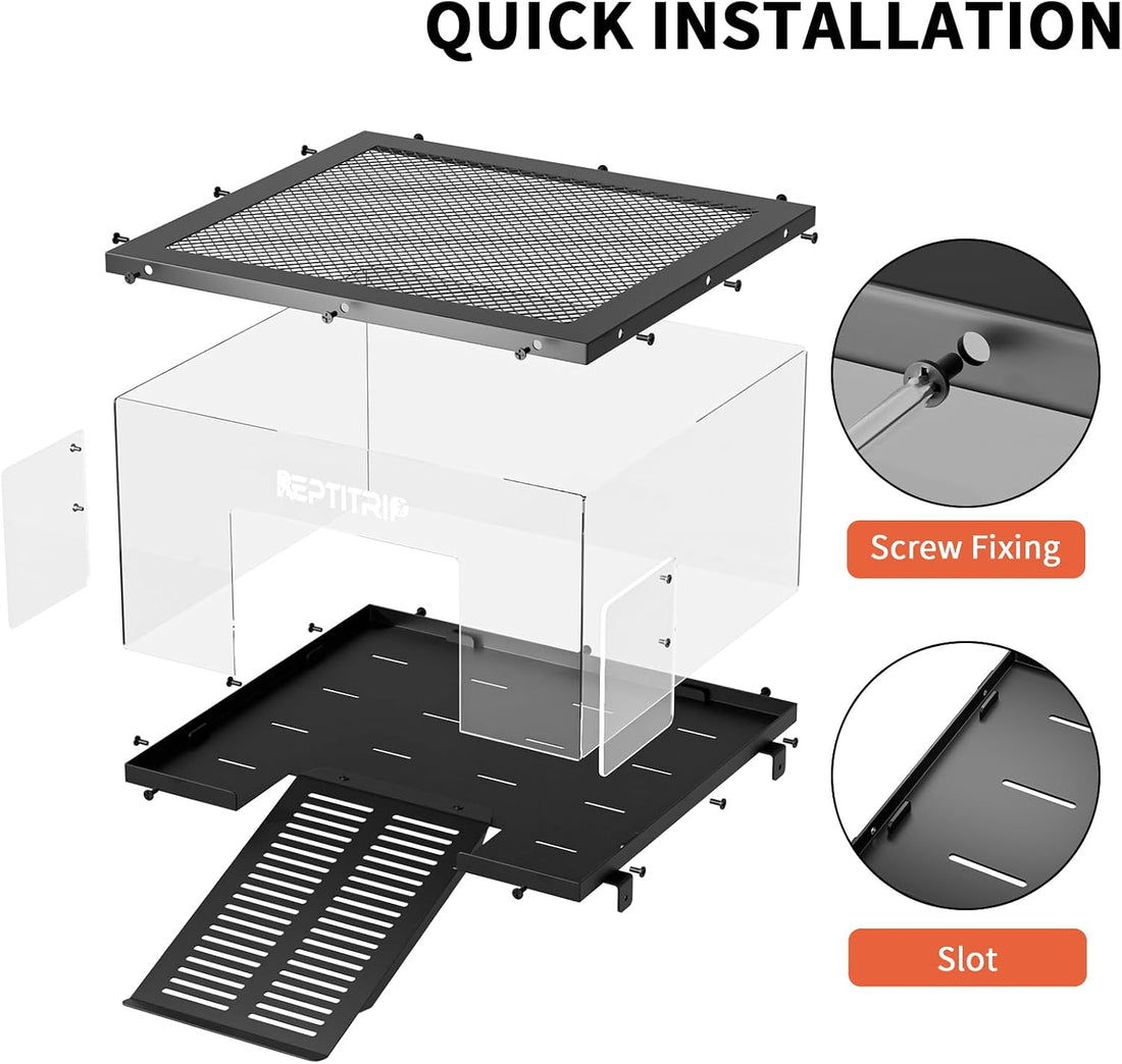 Stainless Steel Turtle Basking Platform, for 18‑20 Inch Wide Aquariums