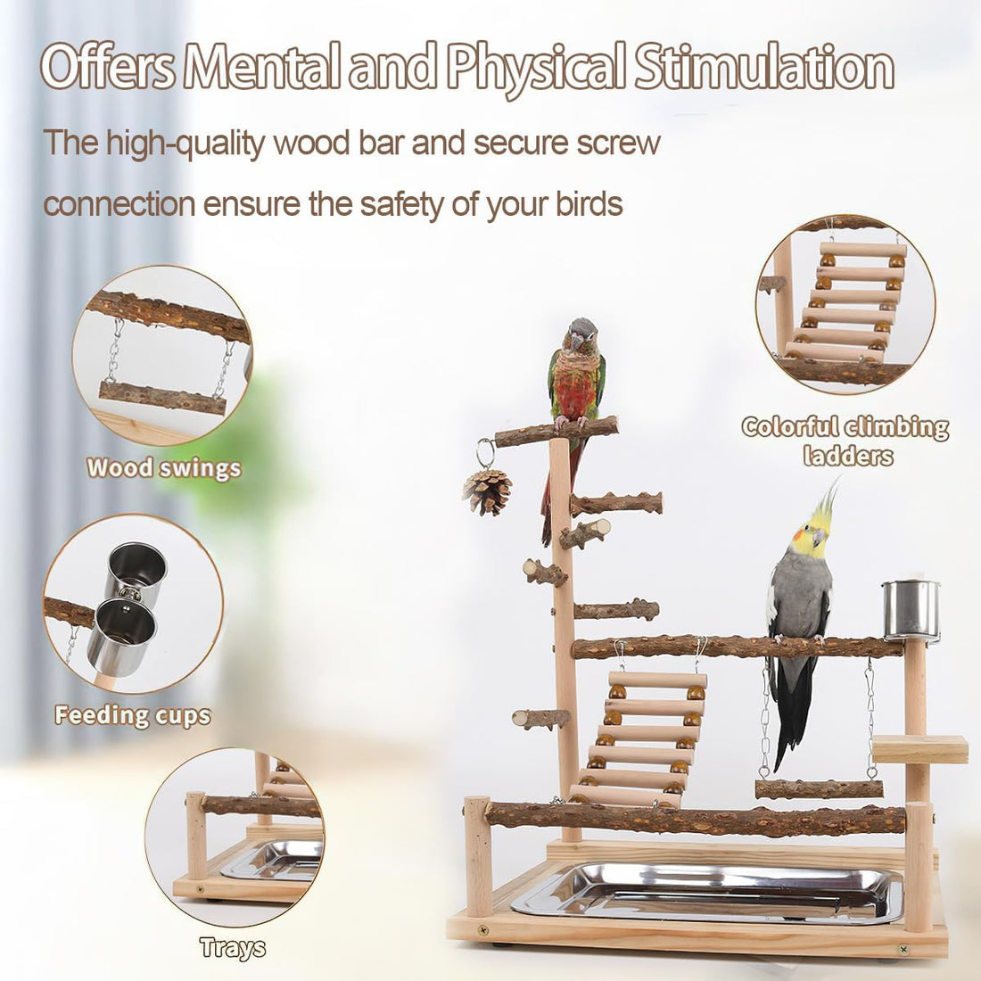 Bird Playground, Parrot Perch Stand