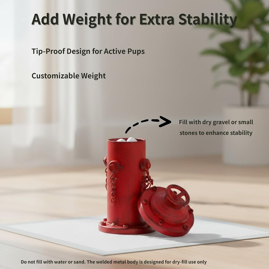 Metal Fire Hydrant for Dogs to Pee On 7.7" for Indoor Training