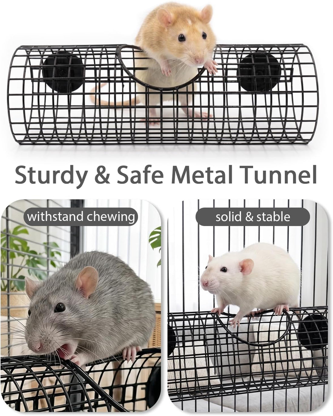 Rat Tunnel Tube with Peek Hole, Chew Resistant & No Collapsing