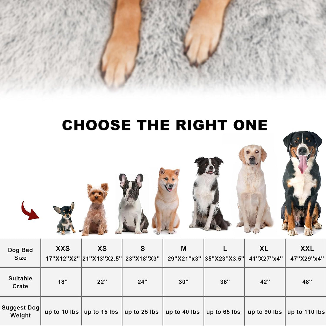 Bedfolks Waterproof Dog Crate Bed With Removable Washable Cover