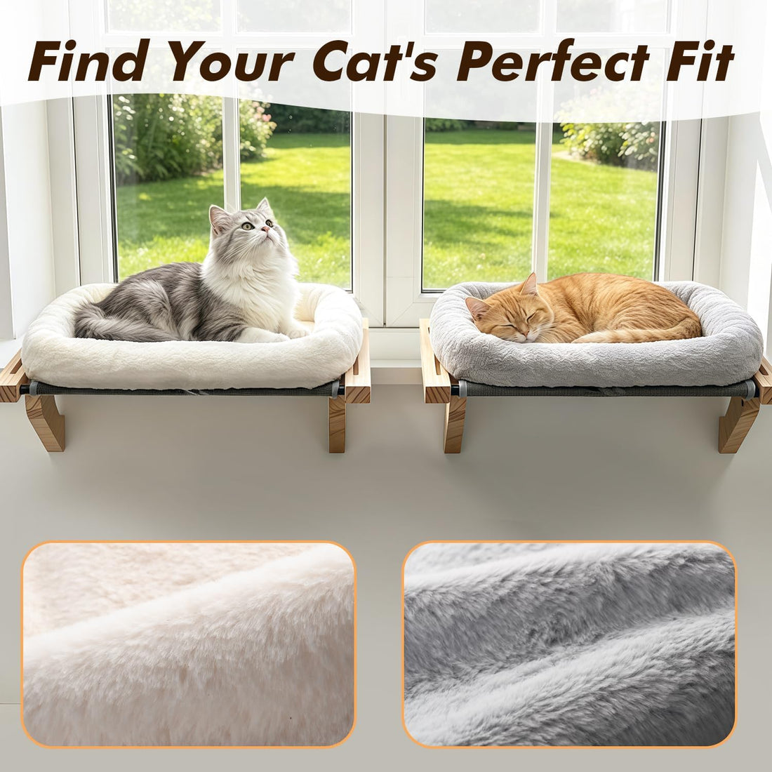 AMOSIJOY Cat Sill Window Perch Sturdy Hammock Window Seat