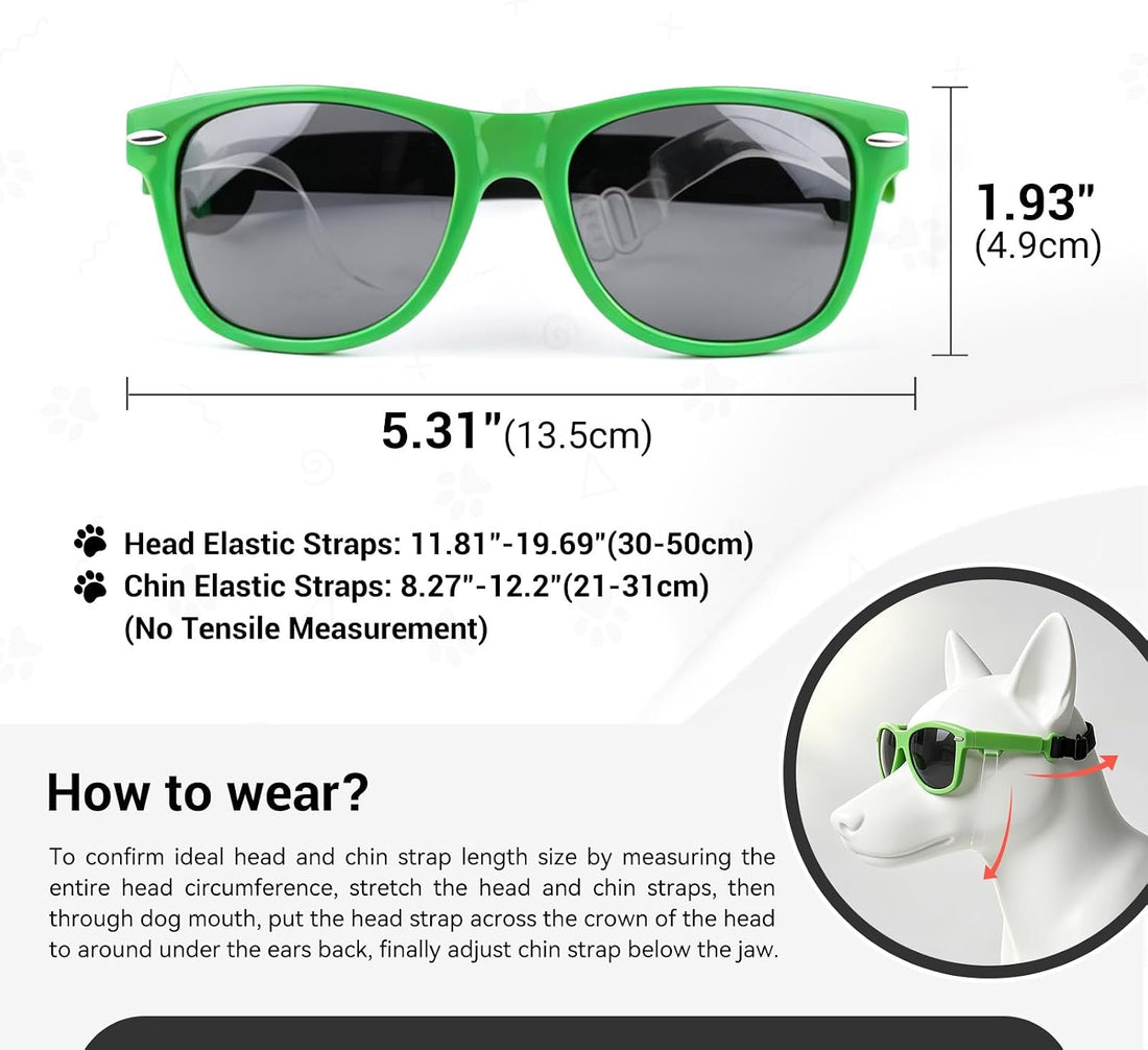 LESYPET Dog Sunglasses with Adjustable Strap Medium-Large Dog Glasses