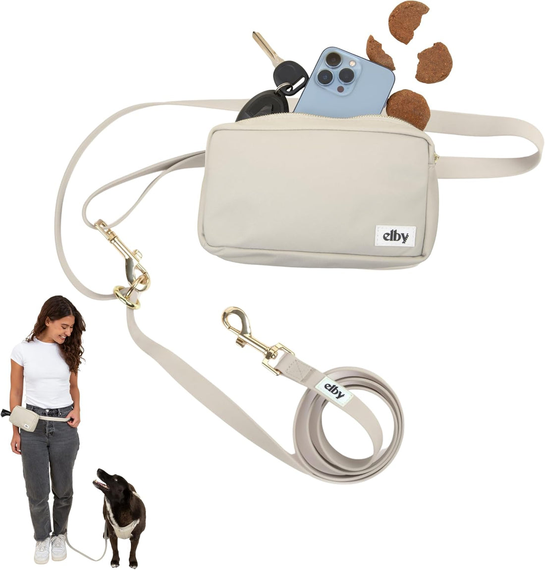 elby Hands Free Dog Leash with Treat Pouch