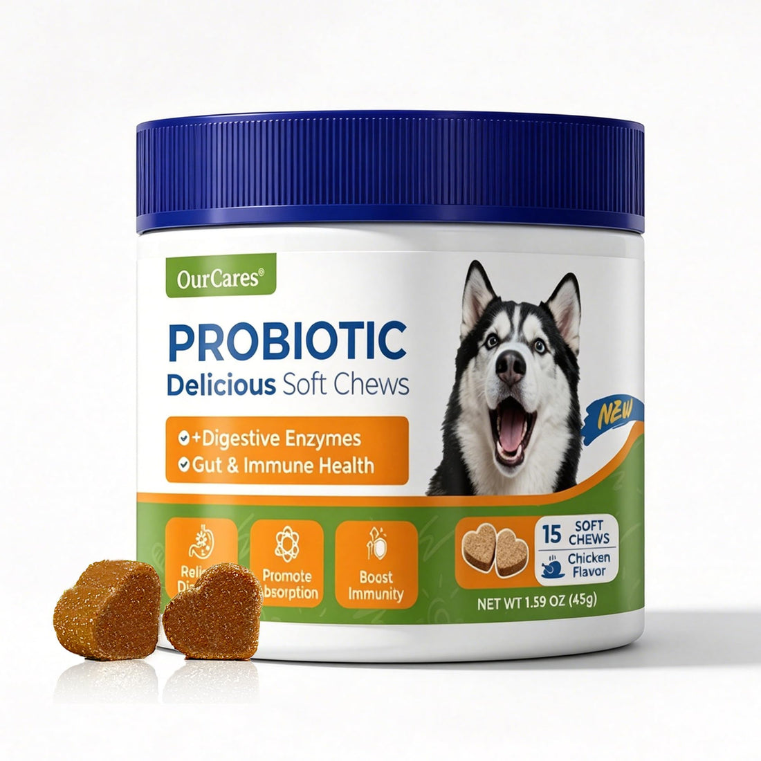 Probiotics for Dogs – Probiotic Chews with 4.8 Billion CFU